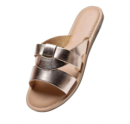 Claquettes Damia Plates Femmes Eté Pantoufles À Enfiler avec Bride en H Claquette Bout Ouvert avec Semelle Souple Chaussons Léger Respirant Confort Anti-dérapant Sandales pour Plage Piscine Douche