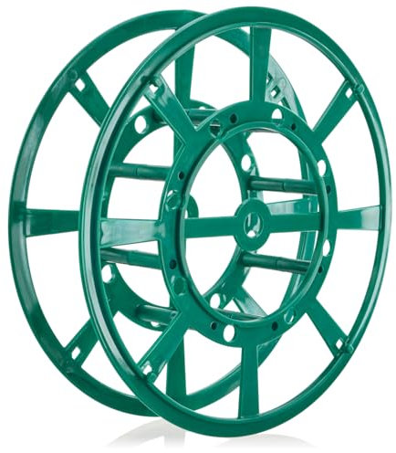 COM-FOUR® Enrouleur de câble en Plastique - Enrouleur de câble Vide pour câbles, guirlandes lumineuses, rubans et Fils - Enrouleur de câble à Main pour la Maison (01 pièce - bobine Ø 21,5cm)