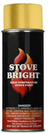 Stove Bright 8123 High Temp Spray Paint, Gold, 12 Oz, Satin, 1200°F