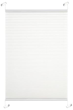 Brillant® Premium Plissee ohne Bohren zum Kleben, Plisseerollo mit Aluminium-Klebeleiste | Sonnenschutz & Sichtschutz für Fenster & Balkontür | Weiß | 40x130 cm (BxH)