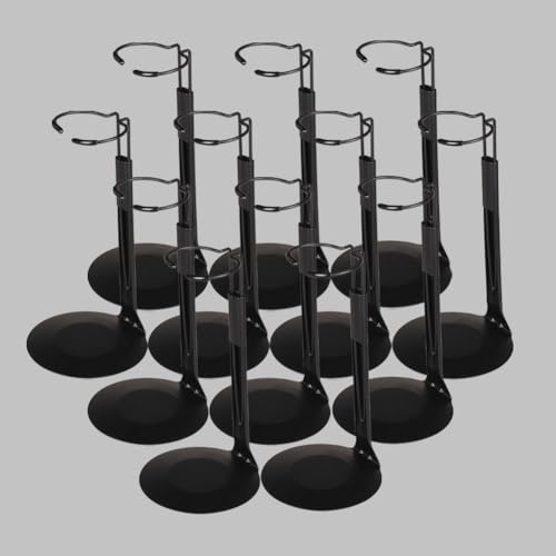 UCanaan Lot de 12 supports pour figurines - Support pour figurines avec fil de taille extensible pour poupées de 20,3 cm à 35,6 cm, support pour poupées de 20,3 cm à 30,5 cm, adapté pour accessoires