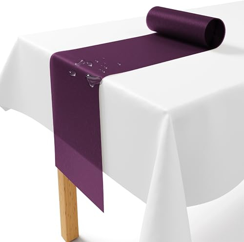 Nonwoven bordslöpare lila [30 cm x 25 m] – engångsbordsband som ädel bordslöpare bordsdekoration för bröllop, kommunion, dop, födelsedag, jul och ölbordsfester