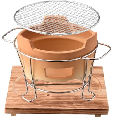 Ler, kol, grill Lerkolspis Bordgrill for inomhus- och utomhustebryggning Flera storlekar(L)