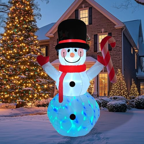 Schneemann Aufblasbare Weihnachtsdeko, 1,8 m Weihnachtsdeko Outdoor Figuren Schneemann, Aufblasbar Zu Weihnachten, Weihnachtsdekoration für den Garten, Außen Weihnachtsfigur