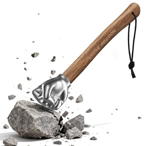 Purple Dragon Fist Hammer Tool - 2 Lbs Iron Fist-Shaped Hammer with Wooden Handle, Multi-Purpose Tool for DIY Crafting, Outdoor Camping, Home/Office Decor, Gifts for Men