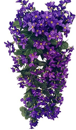 VORCOOL Hängenden Künstliche Blumen Veilchen Girlande Kranz Hochzeit Haus Dekoration (Tiefes Lila)