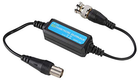 Ground Loop Noise Isolator, Audio Noise Filter, HD-TVI/CVI/AHD/CVBS Ground Loop Isolator Video Balun Coaxial BNC Male to Female for Camera Home Stereo System
