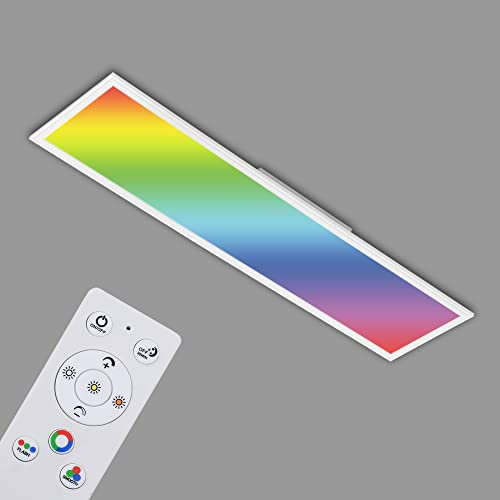 BRILONER - Lampada da soffitto a LED piatta con telecomando, luce RGB colorata, regolabile da bianco caldo a bianco freddo, lampada, plafoniera, lampada da soggiorno, pannello LED, lampada da cucina,