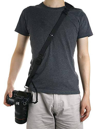 Ruittos Camera Strap,DSLR Shoulder Strap Crossbody Sling Quick Release Storage Pocket Black