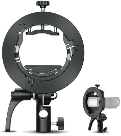 Godox S2 Speedlite Bracket, S-Type Flash Bracket Update Version | Bowens Mount Flash Holder, Compatible with Godox AD200Pro, AD200, AD400Pro, V1, V1Pro, V100, V1 Mid, V860II, TT685II, TT350