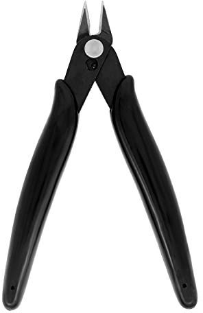 Kalim - Mini tagliafili da 12,7 cm, taglierina a filo di precisione, pinza da taglio laterale forte e affilata con molla di apertura, ideale per esigenze di taglio ultra fine (manico nero)
