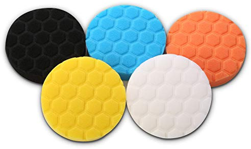 Yizhet 5 stück Polierschwamm Polierpad 5 zoll/125mm Bohrerpolieraufsatz Polierscheiben für Bohrschwämme Autopolierscheiben Bohrerpolierkit für Exzenter Poliermaschine Schleifmaschine