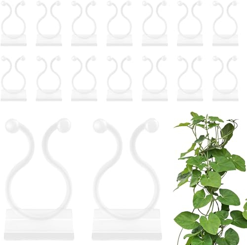 Abuyall Ouprisks 100 Stück Pflanzenclips, Unsichtbare Kletterpflanzen Clips, Selbstklebend Wand Befestigungsclips, Machen Sie Ihre Pflanzen Aufgeräumter und Schöner(weiß)