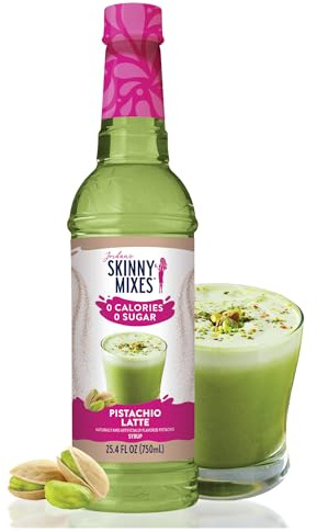 Jordan's Skinny Mixes Jarabe de Latte de Pistacho | Cero calorías, Cero azúcar, Cero carbohidratos | Jarabes flacos de Jordan para café, té, Lattes | 1 botella (750 ml)