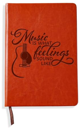 Music is What Feelings Sound Like Leather Journal anteckningsbok musik lärare gåva musiknot berlock läder journal anteckningsbok gåva (musik)