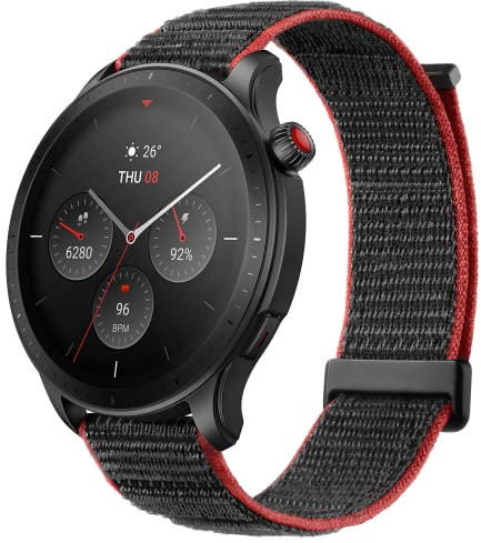 Amazfit GTR 4 Montre Connectée Homme GPS, SpO2/Cardiofréquencemètre/Moniteur de Sommeil, 150+ Modes Sportifs, Appel Bluetooth, Alexa, 1.43 AMOLED Smartwatch Sport Bracelet en Nylon