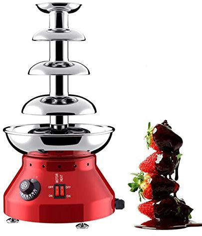 Fontana per fonduta di cioccolato a 4 livelli, macchina per fondere a cascata riscaldata elettrica per formaggio, temperatura regolabile da 30 ℃ a 110 ℃, per formaggio nacho, salsa barbecue, ranch, li