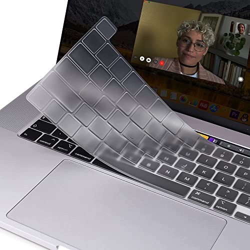 Klart ultratunt tangentbordsskydd för MacBook Pro 13 tum M2 M1, MacBook Pro 13 tum 2023 2022 2021 2020 A2338 A2289 A2251, tangentbordsfodral kompatibelt med MacBook Pro 16 tum Touch Bar 2020 2019