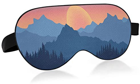 Winter-Sonne-Schlafmaske für Damen und Herren, glatte, bequeme, lichtblockierende Augenmaske, Nacht-Augenbinde mit verstellbarem Riemen für Reisen, Schlafen, Schichtarbeit