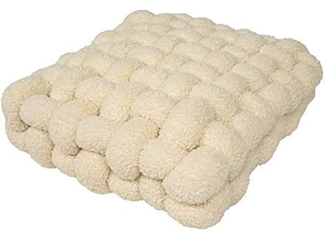Kissen Deko Kuschelkissen Plüsch-Knoten-Ball-Kissen Geknotetes Kissen Knot Kopfkissen Dekokissen flauschig Zierkissen geflochten für Sofa, Bett, dekorativ,Beige, 30×33×12CM