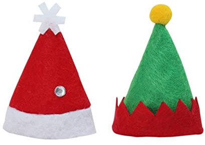 jojofuny 12stücke Mini-weihnachtsmützen Für Lutscher Süßigkeitenmützen Aus Vlies Mini-mützen Weihnachtsdeko Für Heim Und Laden Mützen Für Spielzeug Und Party