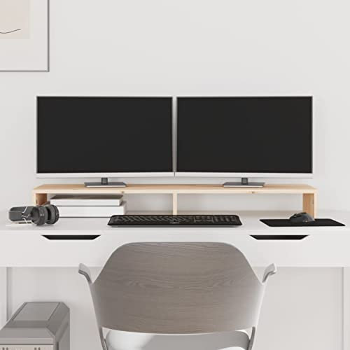 ZEYUAN Monitorständer 100x27x10 cm Massivholz Kiefer, Monitor Erhöhung, Schreibtischaufsatz, Monitor Erhöhung Schreibtisch, Bildschirm Erhöhung, Schreibtisch Regalaufsatz - 813949