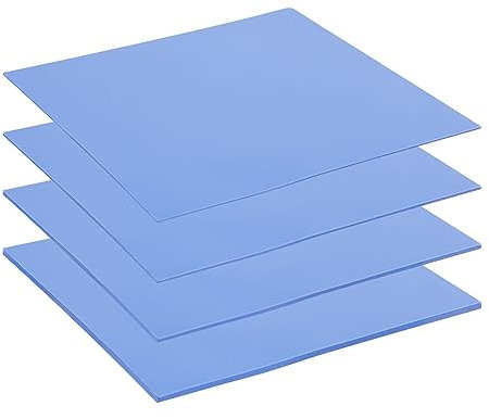 Aukuoy 4 Pack Thermal Pads: 100x100x0.5mm 1mm 1.5mm 2mm Highly temperature Heat Resistant 6.0 W/mK Silicone Thermal Pads for PC Laptop Heatsink CPU GPU LED SSD IC, SMD cooler