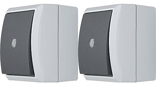 REV 0511641777 AquaForm, Kontrollschalter Feuchtraum IP44, einpolig, Aufputz, grau (Packung mit 2)
