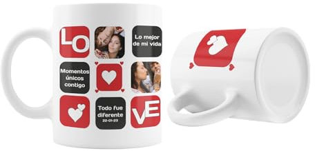 Pack de tazas personalizadas con fotos y frases, San Valentín, regalo para hombre, regalo para mujer, regalo enamorados, cumpleaños. Regalo Personalizado