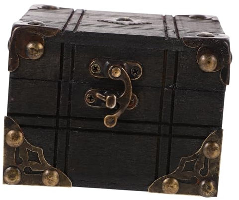 Ciieeo Holz Vintage Schmuckkästchen Schatzkiste Mit Deckel Aufbewahrungsbox Für Ringe Ohrringe Halsketten Und Kleinigkeiten Retro Schmucktruhe Dekorative Box