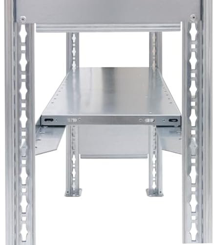 qpool24 Anbauregal, Fachbodenregal Stecksystem MULTIplus250, 2000 x 1300 x 300 mm (HxBxT), 5 Fachböden, Längenriegel, RAL 7035 lichtgrau