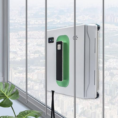 Soflightmok Window Cleaner Robot-Double Water Spray,2500pa Smart Glass Cleaning Robotic,Window Vacuum Cleaner-Double Remote/Smart Planning/50ml Water Tank/6.8cm Ultra-Thin Body,White