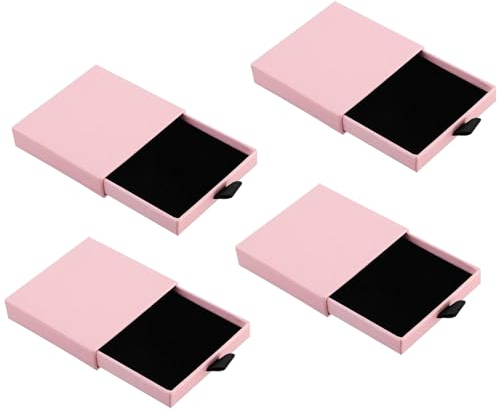 4 Pezzi Confezione Regalo per Gioielli,Scatolina Regalo Gioielli,Scatola per Gioielli,Piccola Scatola di Gioielli in Carta per Collane, Bracciali, Anelli,Orecchini