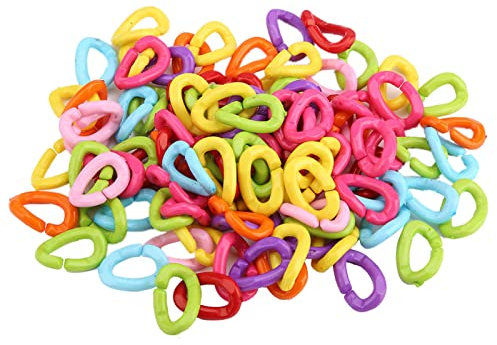 Hspemo plastic chain links bird toy hooks 10×7×2 100pcs plastic bird clips hooks chain links toys mix color plastic chain links cha