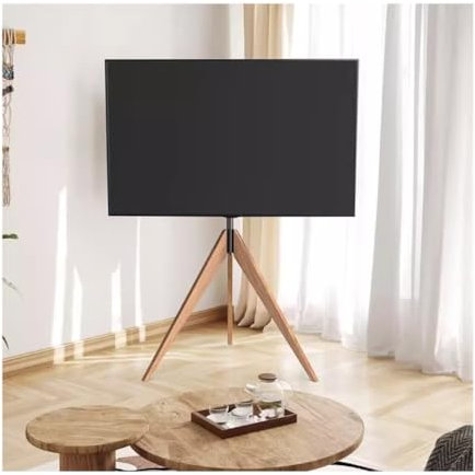 Soporte de TV universal Soporte de TV Soporte de TV Trípode Soporte de TV de madera para televisores de 32 a 65 pulgadas, soporta hasta 88 libras, soporte de TV de piso giratorio Soporte de TV de