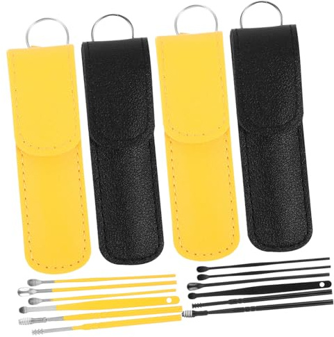 FRCOLOR 4sätze Teiliges Ohrenreiniger-set aus Metall Praktisches Werkzeugset zur Ohrenschmalzreinigung Verschleißfester Ohrenschmalzentferner Ohrreinigungszubehör Ohrenschmalzextraktor