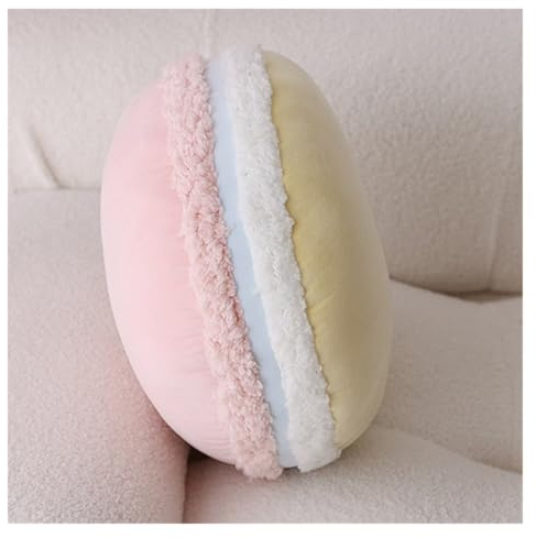 KUKUShining Macaron Plüsch Kissen, Weiches Rückenpolster Kissen Mit Mikroperlen Dekokissen Runde Sitzkissen Heimdekoration for Sofa(Pink,40cm/15.7in)