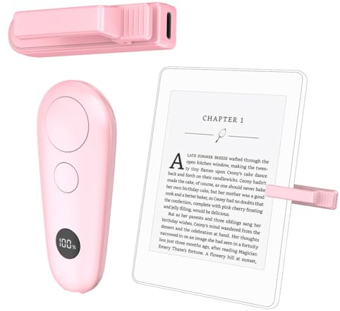 UNIBITRI RF Remote Control Page Turner for Kindle Paperwhite Kobo eReaders | For Phone iPad iOS Android Tablets Taking Reading Novels Taking Accessories,Pink