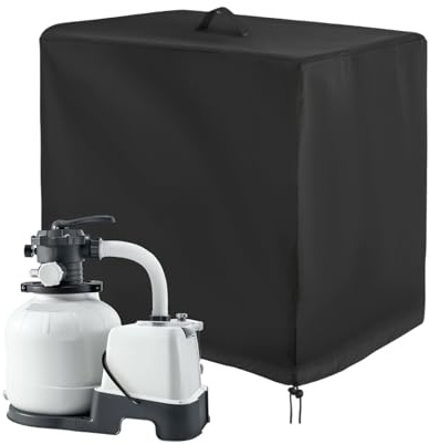 Siuwddee Pumpenhäuschen Für Gartenpumpe Abdeckung Fuer Garten Pool Pumpe Outdoor Schutzhülle, wasserdichte Sandfilteranlage Abdeckung Oxford wasserdichte,Anti UV Abdeckung Für Oberirdische Poolpumpe