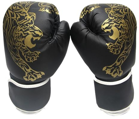 Guantoni da boxe, guanti da boxe per bambini, attrezzatura sportiva da combattimento per adulti, protezione per le mani, unisex, con stampa tigrata, guanti da fitness per uomini, donne, bambini,