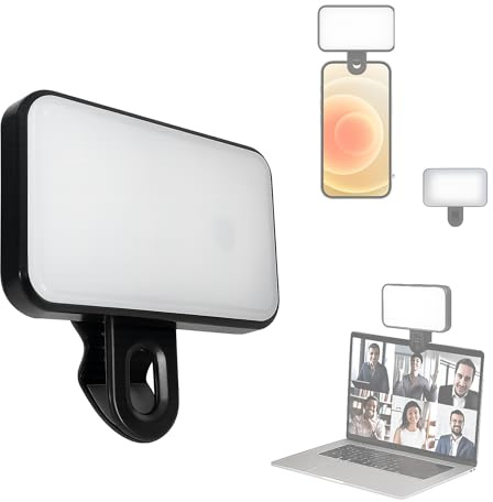 Luz LED Selfie con Clip Recargable USB – 3 Modos de Luz y 3 Niveles de Brillo | Luz Portátil para Móvil, Portátil, Videollamadas, Maquillaje y Streaming TikTok