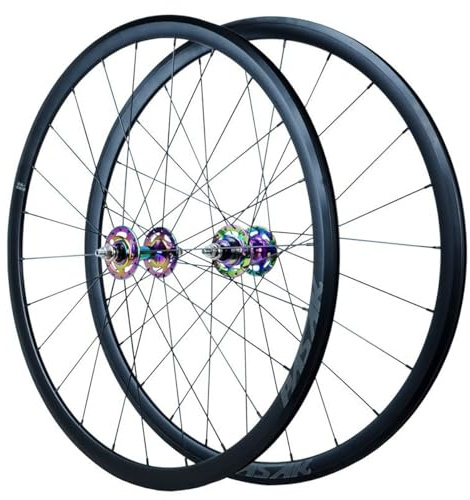 Fahrrad-Fixie-Laufradsatz 700C 24 Speichen Felgen Aus Aluminiumlegierung 30mm Höhe Bahnrad Vorne 100mm & Hinten 120mm Naben Für Single Speed