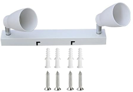 eufeifeiegds Foco de techo empotrado, foco ajustable, acabado blanco, luz direccional for riel cocina(2 Heads)