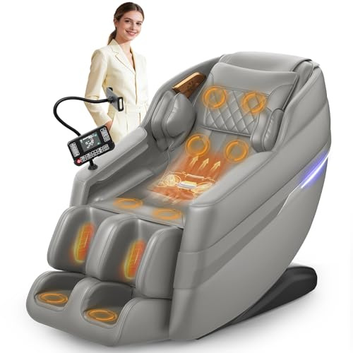 FURNIMAT 3D-Massagesessel, SL-Track-Ganzkörper Massagesessel, 8 Airbags, Bein-und Taillenheizung, KI-Sprachsteuerung & Bluetooth-Lautsprecher, Zero Gravity