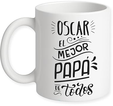 Genérico Taza Cerámica con Diseño La Mejor Mamá o El Mejor Papá, Personalizada con Nombre, regalo día de la madre o día del padre. (PAPÁ)