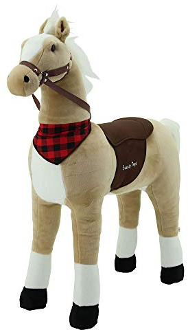 Sweety Toys 7714 Plüsch Stehpferd Haflinger Sicherheit ! Lady Vanilla XXL GIGANT Höhe 105 cm Riesenpferd Robustes, stabiles Reitpferd Stahlunterbau Keine STYROPORFORM- sehr robust, kein Wackeln,