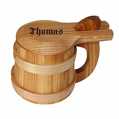 Bierkrug mit Deckel aus Holz - Gravur mit Namen inklusive! Holz-Humpen zum Sammeln und Trinken für Bier-Freunde, Fans und Sammler – ideales, persönliches Geschenk!