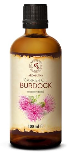 Klettenwurzel Öl 100ml - Rein Klettenwurzelöl - Arctium Lappa Wurzel - Klettenöl - Bestes Kuröl und Haaröl für Haarpflege -Glasflasche - Burdock Oil