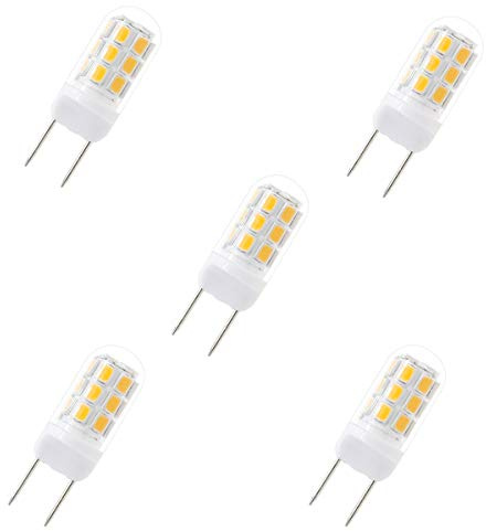 G8 LED Bulbs, 24 X 2835 SMD LED ,35W Halogen Replacement Bulb, Dimmable 120V 3.5W Led, G8 Bi-Pin Bulb LED ,for Light Fitting, Under Counter Kitchen Lighting (5 Packs)