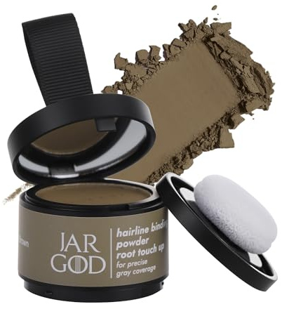 JARGOD Hairline Root Touch-Up Concealing Powder for Instant Gray Coverage and Highlights for Women & Men (0.14 Ounce, Light Brown)